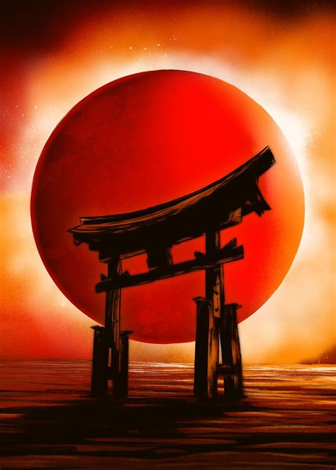 Torii Gate Under The Sun Poster By Denis Orio Ibañez Displate