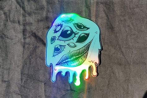 Holographic Demon Eye Sticker Etsy