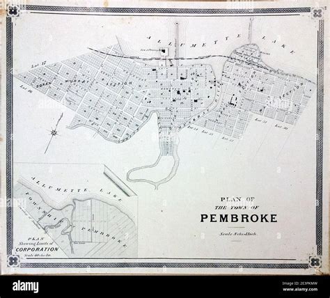 Map of Pembroke 1880 Stock Photo - Alamy