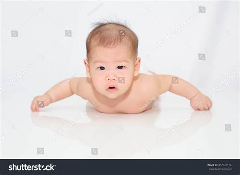 Naked Baby Girl Isolated On White Stock Photo 452323174 Shutterstock