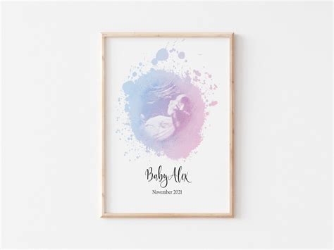 Ultrasound Art for Gender Reveal Ideas, Personalized Gift for New Mom Gift, Printable Wall Art ...