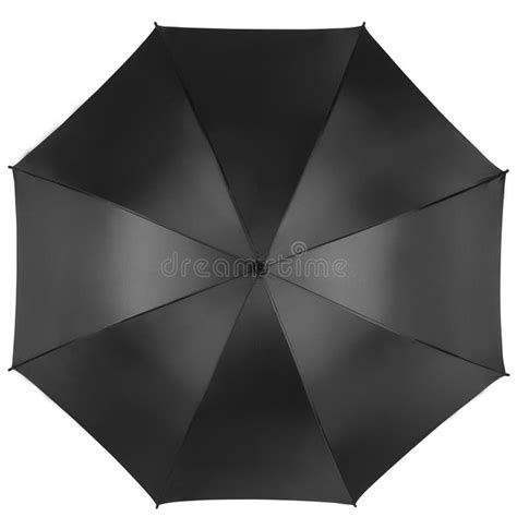 Guarda Chuva Preto Isolado Na Vista Branca Superior Imagem De Stock