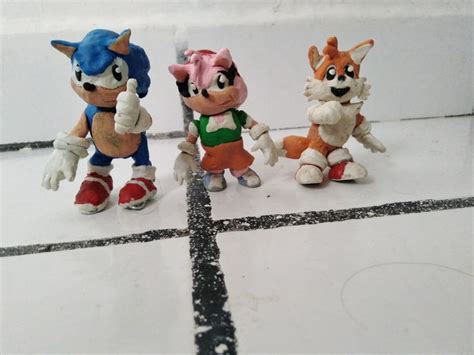 Classic Tails And Amy Rose Clay Hijos Plastilina