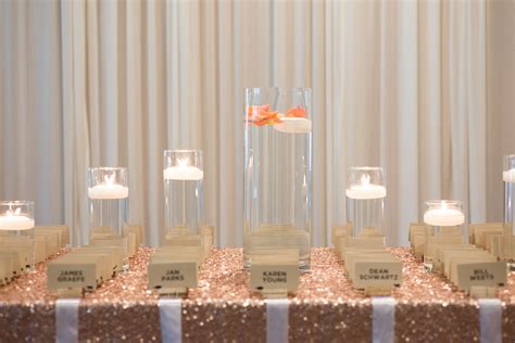 Floating Candle Escort Card Table Decor