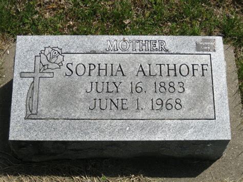 Sophia Louise Homann Althoff Homenaje De Find A Grave