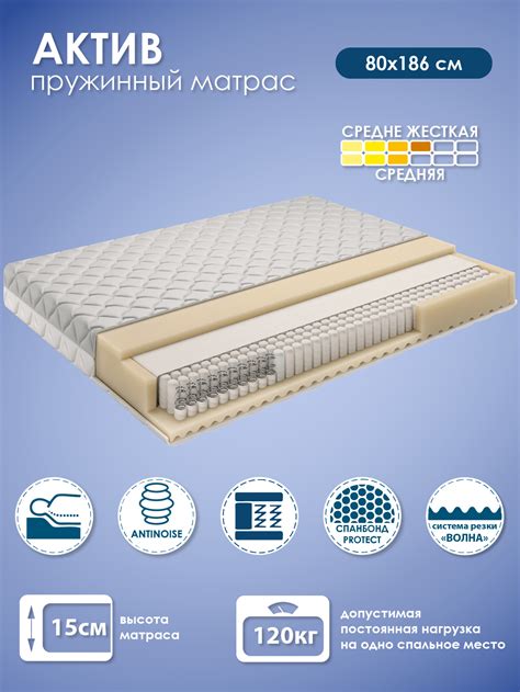 Анатомический матрас, Матрас AMI MEBEL Актив, Независимые пружины ...