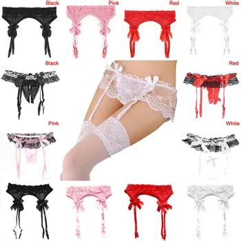 Women S Sexy Lingerie Lace Garter Suspenders Transparent Underwear Adjustable Double Breasted
