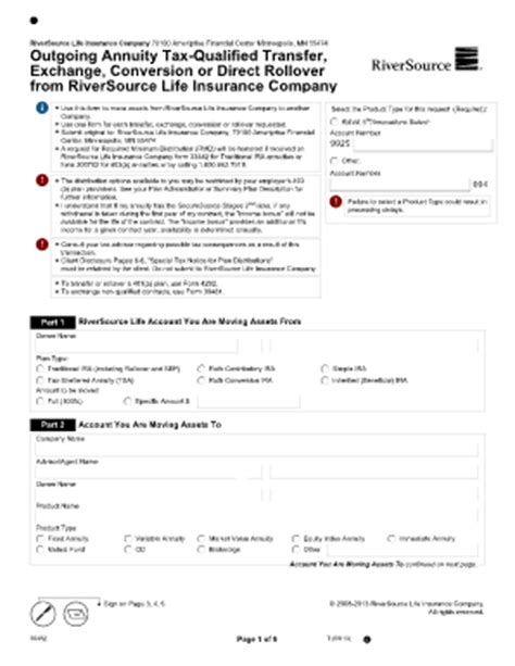 Riversource Outgoing Annuity Transfer Form Fill Online Printable