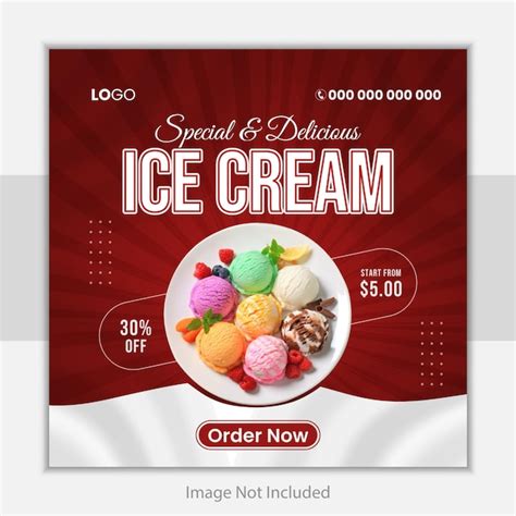 Premium Vector Ice Cream Social Media Post Design