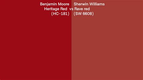 Benjamin Moore Heritage Red HC 181 Vs Sherwin Williams Rave Red SW