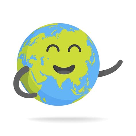 Premium Vector Cute Cartoon Earth Character World Map Globe With