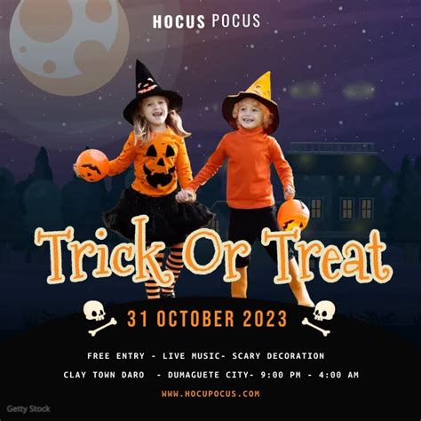 Halloween Trick Or Treat Party Template Postermywall