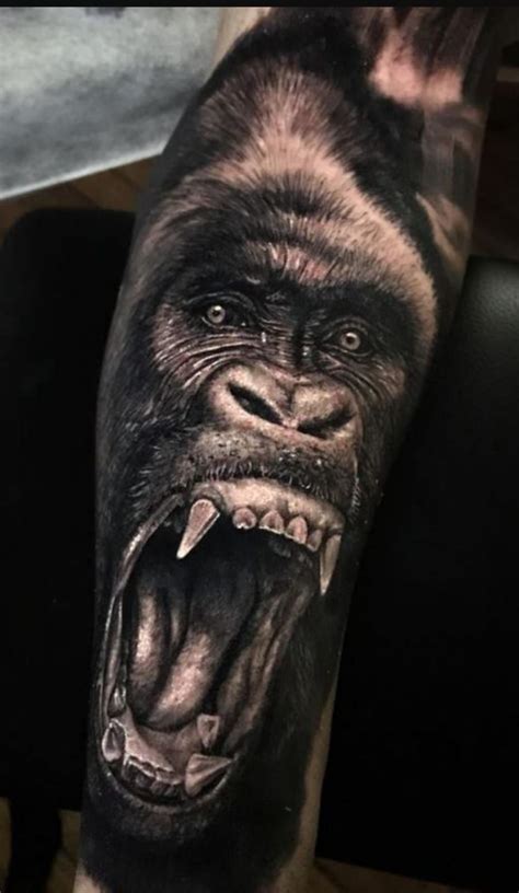 Pin on Gorilla tattoo | Gorilla tattoo, Unique animal tattoos, Half sleeve tattoo