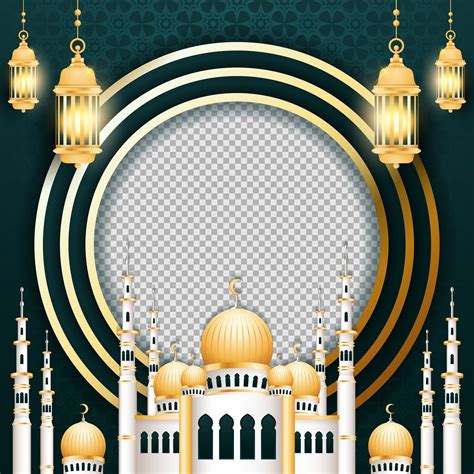 Luxury Eid Al Fitr Twibbon Template Vector Art At Vecteezy