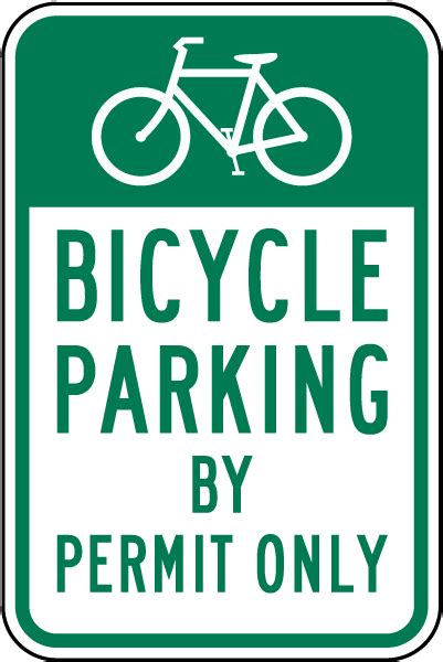 Bicycle Parking By Permit Only Sign Orders Over Ship Free