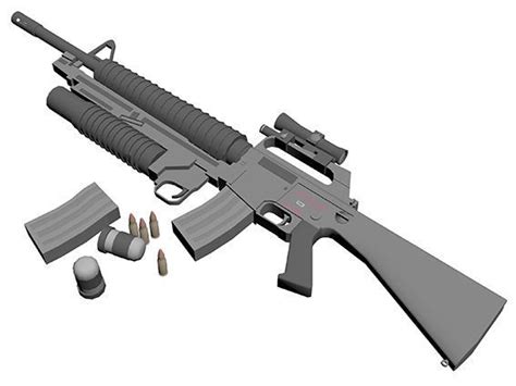 M 16 Weapon 3d Cgtrader