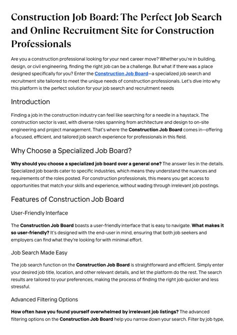 PPT Construction Job Board The Perfect Job Search And Online