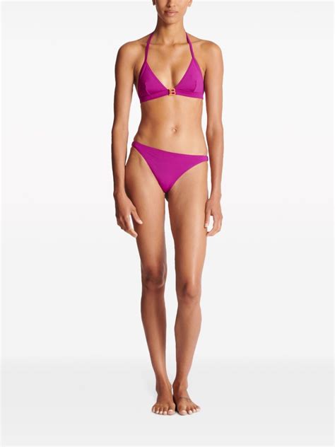 Balmain B Plaque Triangle Bikini Set Pink FARFETCH