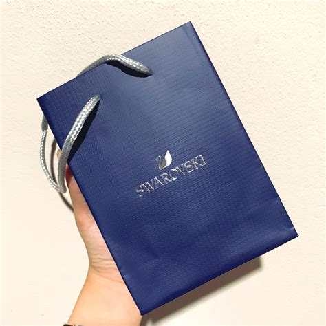 swarovski branded paper gift bag luxury accessories  carousell