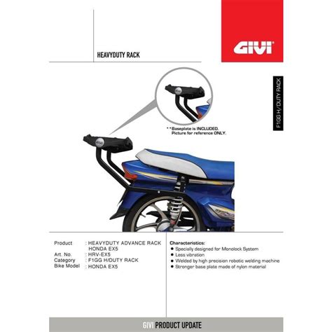 Honda Ex Dream Givi Heavyduty Advance Rack Monorack J Shopee Malaysia