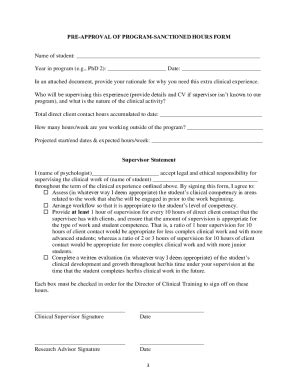 Fillable Online EXTRACURRICULAR PROGRAM SANCTIONED HOURS POLICY FORM