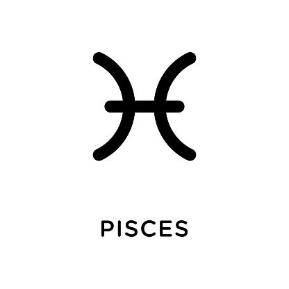 Illustrazione Zodiacale Dei Pesci Semplice Linea Pesci Icona Zodiaco