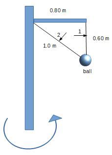 A Ball Of Mass 5 0 Kg Is Suspended By Two Wires From A Horizontal Arm