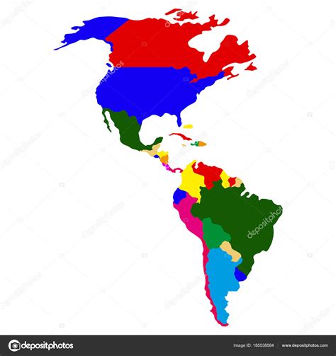 Vectores Mapa America En Mapa Politico De America Vector De Stock Images Sexiz Pix