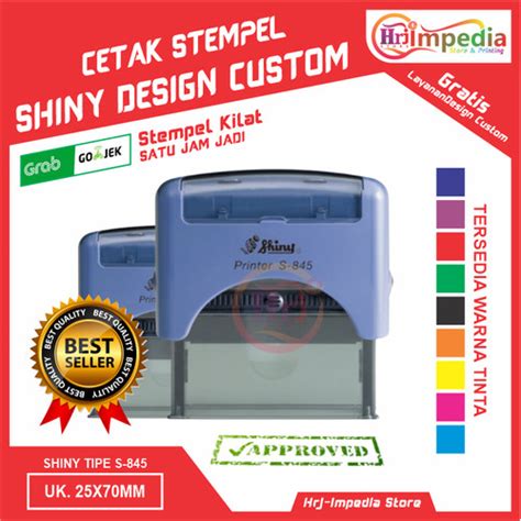 Jual Cetak Stempel Persegi Perusahaan Otomatis Stempel Shiny Design