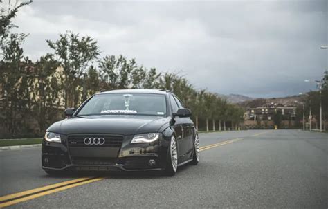 Wallpaper Audi, wheels, black, front, wagon, stance, before for mobile and desktop, section audi ...