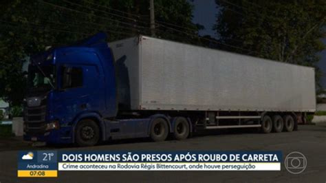 V Deo Dois Homens S O Presos Ap S Roubar Carreta Bom Dia Sp G