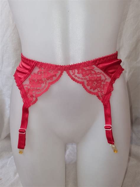 Gorgeous Red Floral Lace Suspender Belt Size S Tv Ebay