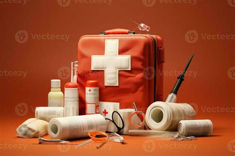 First Aid Kit Concept with Medical Bandages. Generative By Ai 29507410 ...