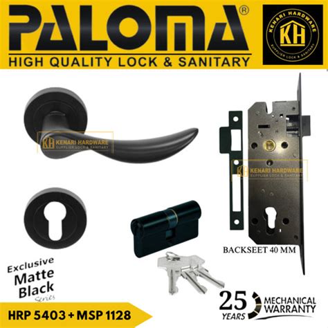 Jual PALOMA PAKET HANDLE PINTU SATU SET HRP 5403 MSP 1128 MATTE BLACK