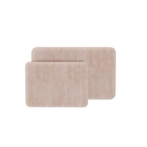 Hastings Home Bathroom Mats 32 25 In X 20 25 In Beige Microfiber Memory