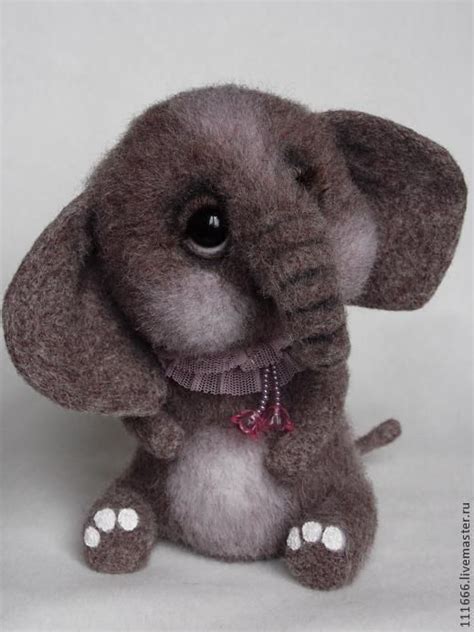 Игрушка из шерсти'Слоняша Слу' | Wool animals, Needle felting projects ...