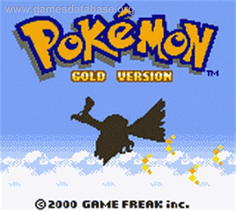 Pokemon Gold Version Nintendo Game Boy Color Artwork Title Screen