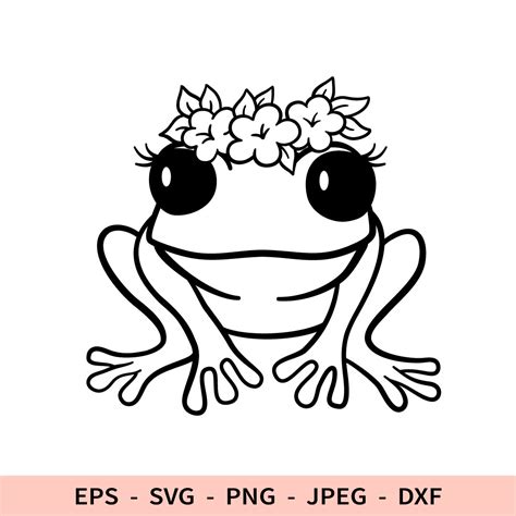 Cute Floral Frog Svg File For Cricut Girl Frog Wreath Clipar Inspire