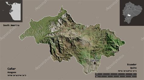 Forma De Canar Provincia De Ecuador Y Su Capital Escala De Distancia