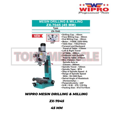 Jual Wipro Mesin Drilling Milling Zx Shopee Indonesia