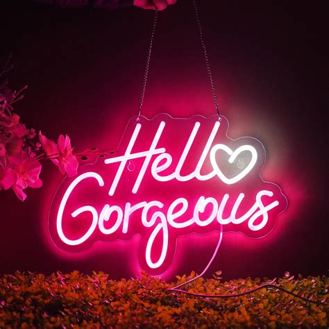 Amazon Hello Gorgeous Neon Signs For Wall Decoration Romantic Led