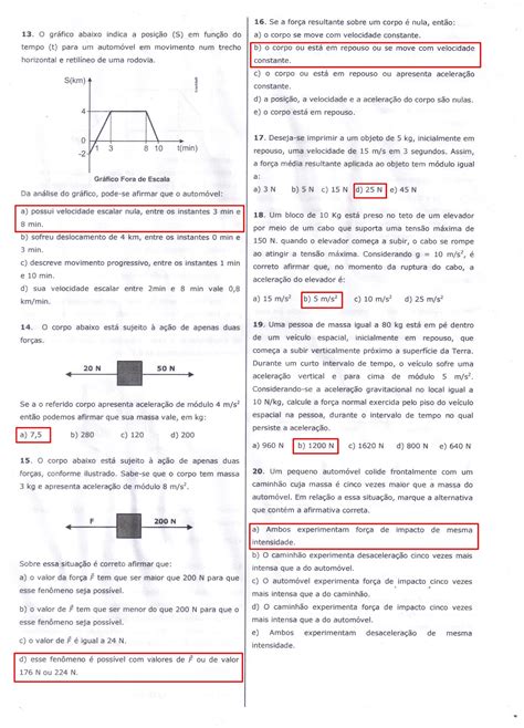 Gabarito e Prova de Física Informática IFRN