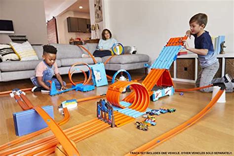 Hot Wheels Toy Car Track Set Race Crate Transforms Into Builds Includes Storage Cars In