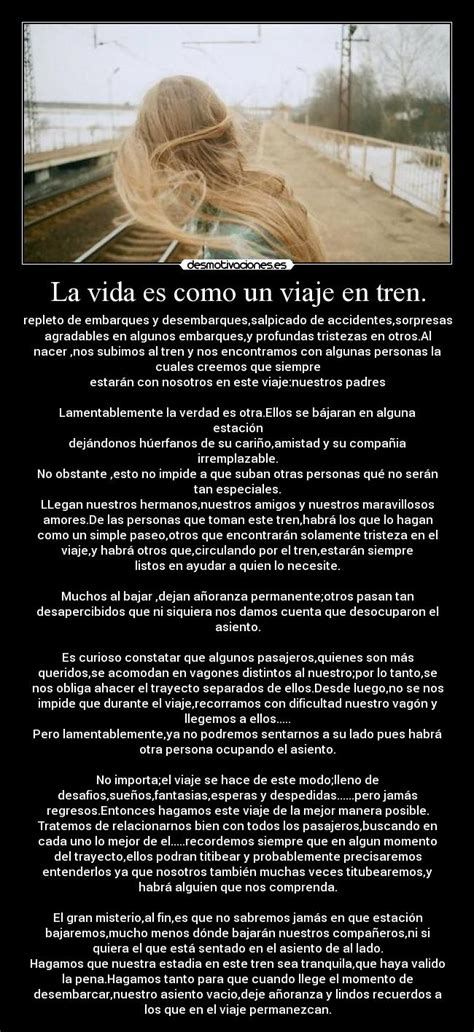 La Vida Es Como Un Viaje En Tren Desmotivaciones