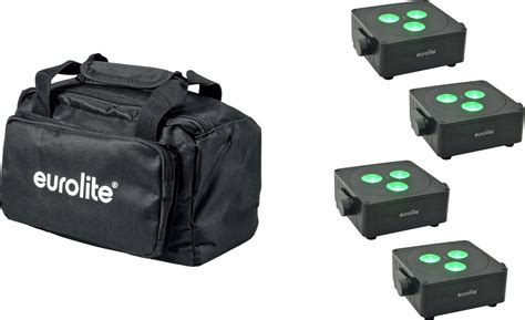 EUROLITE Set 4x AKKU IP Flat Light 3 sw Soft Bag günstig bei LTT