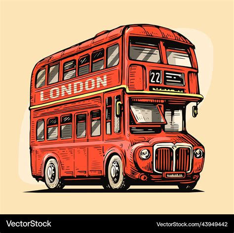 London Bus Traditionell British Rot Doppeldecker Vektorbild