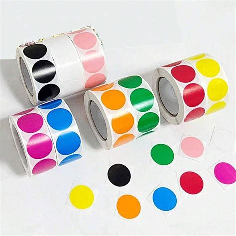 Colored Dot Copperplate Paper Label Roll Record Circular Sealing