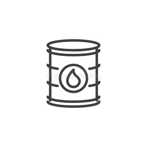 Oil Barrel Line Icon Stock Vector Illustration Of Simple 244892040