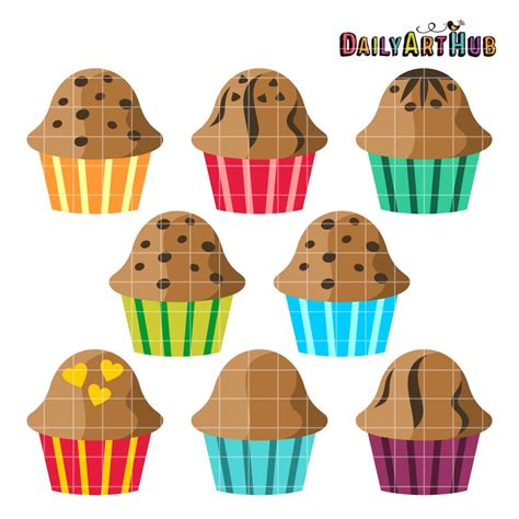 Muffins Clip Art Set Daily Art Hub Graphics Alphabets And Svg