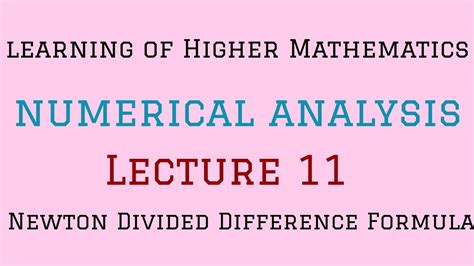 Interpolation With Unequal Interval Newton Divided Difference Formula Form Of The Function